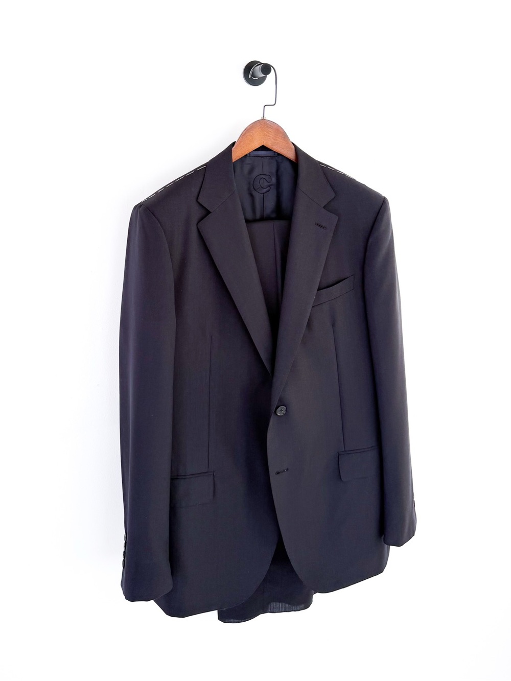 NWT New Caruso Men's Italian Wool Silk Suit Midnight Navy Blue Elisir 44R - Picture 4 of 15